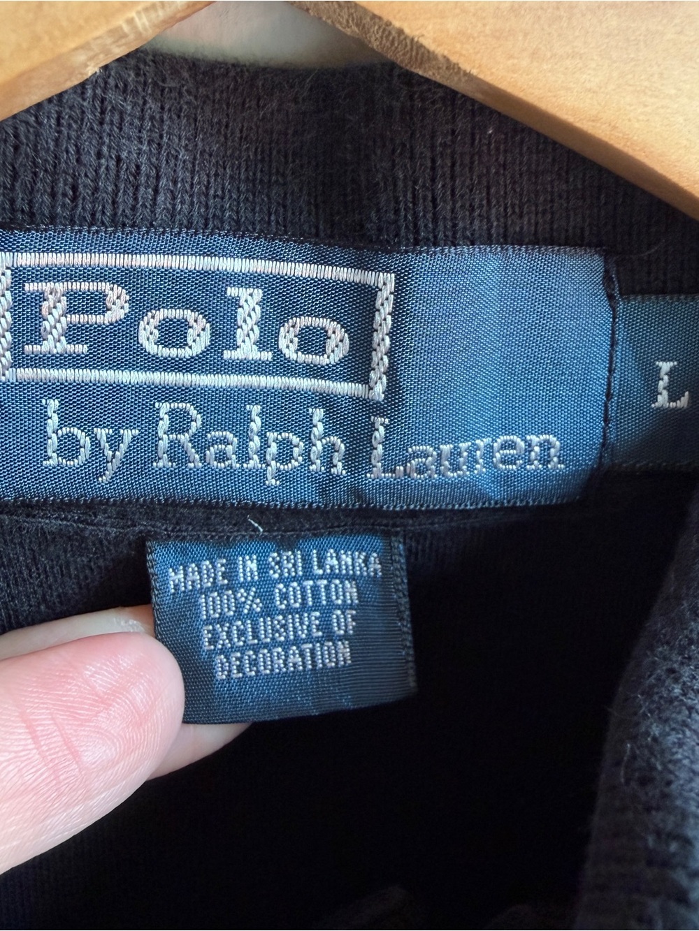 Polo Ralph Lauren Short Sleeve Polo Shirt Mens Black Large Red Pony - Picture 3 of 7